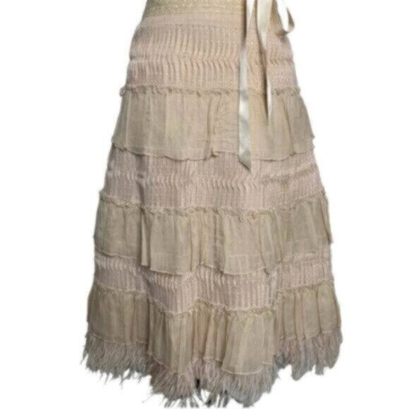 BCBGMaxAzria Elegant Strapless Feather-Trimmed Cocktail Dress - Picture 7 of 12